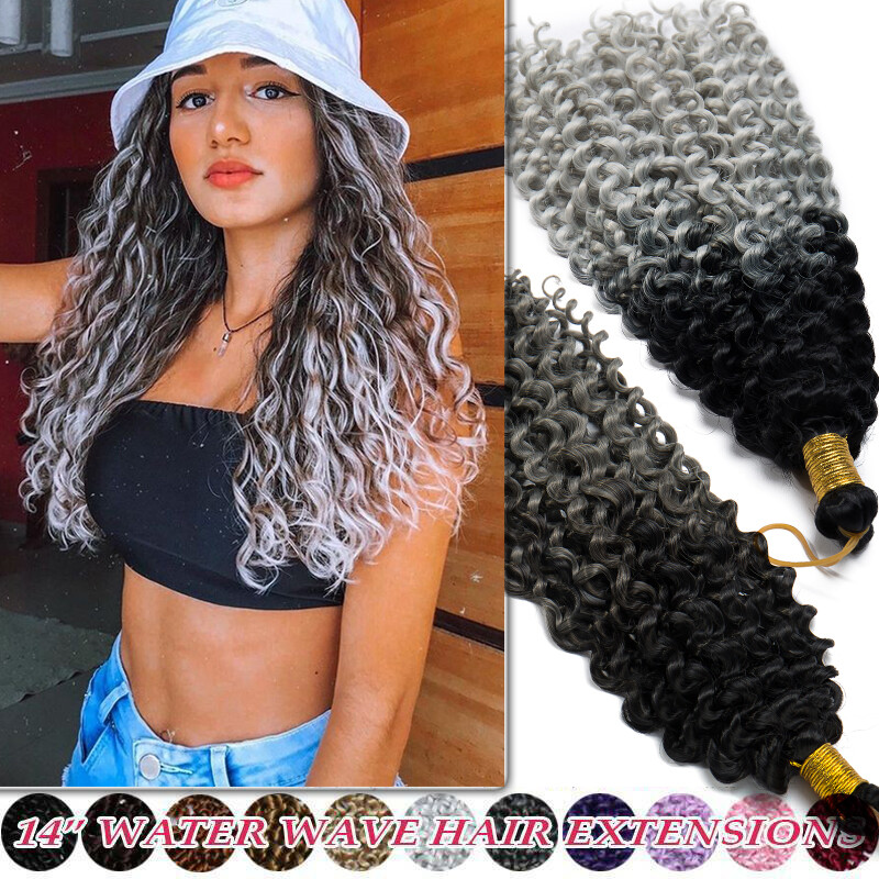 Afro Water Wave Braids Twist Crochet Hair Extensions Ombre Deep Curly Kinky Puff