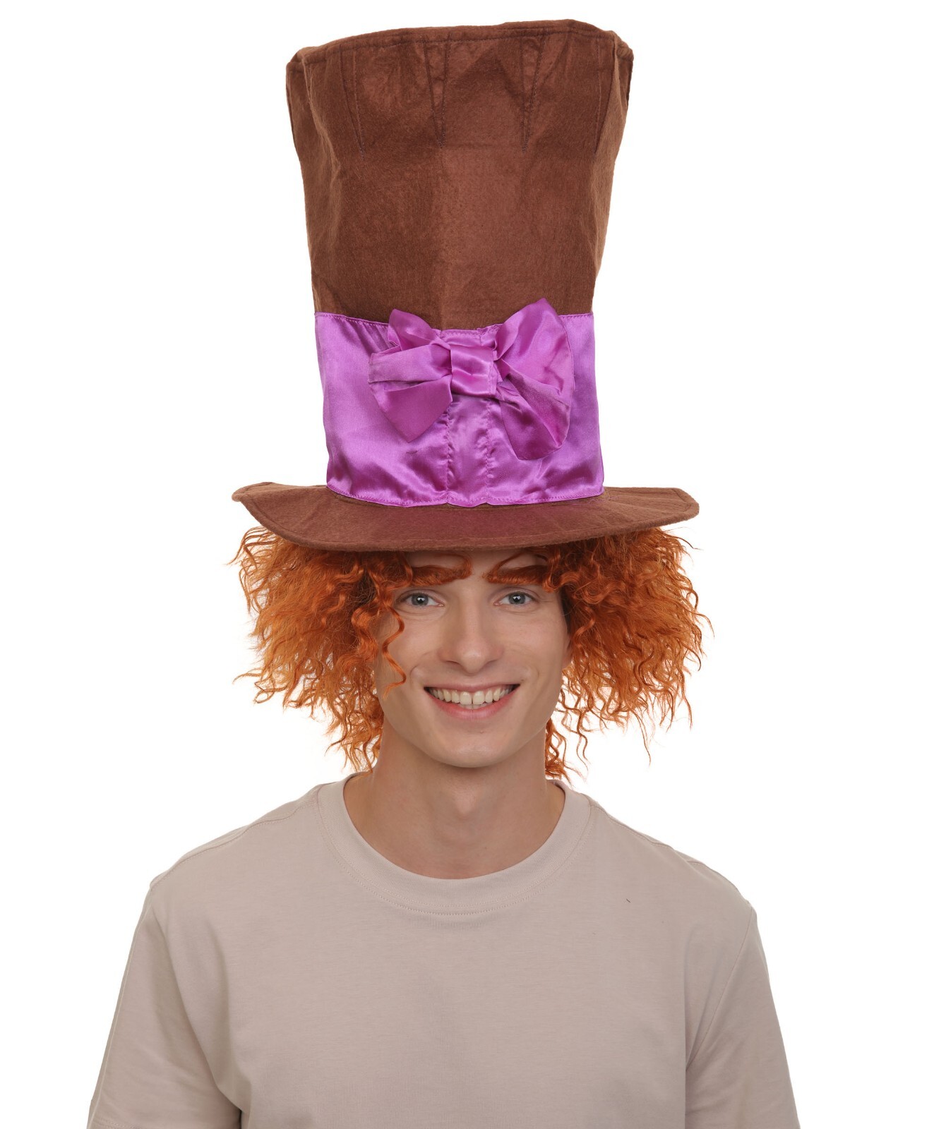 Adult Men’s Orange Short Messy Curly Wig, Best for Halloween, Flame-retardant