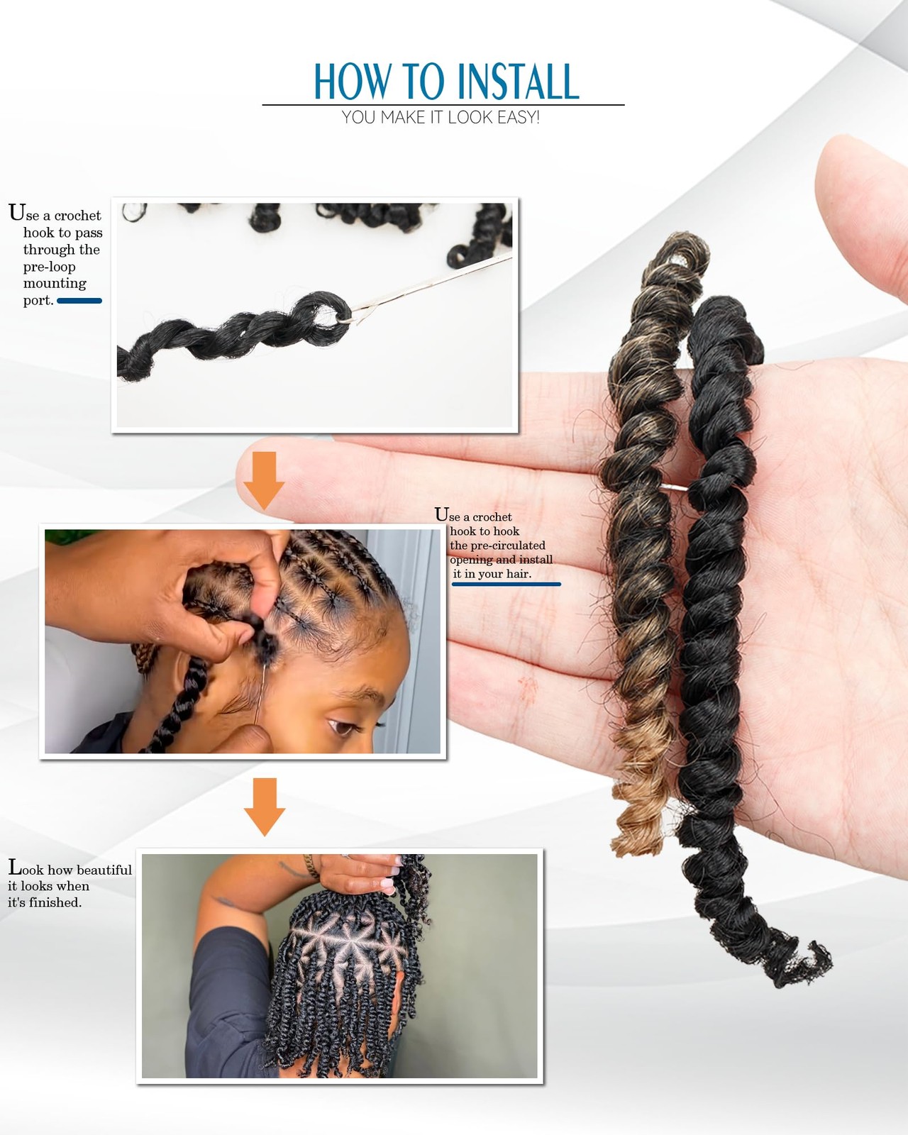Miss Sula 8 Inches 8 Packs Passion Twist Crochet Hair-Mixed Color Combination