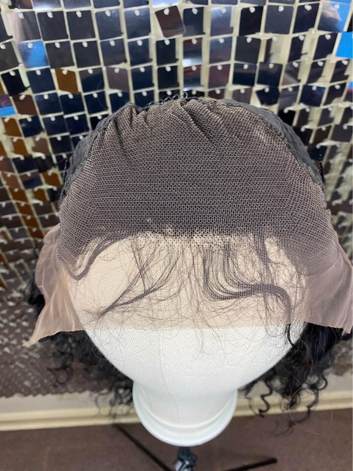 Human Hair Wig 28 inch Natural Black Deep Wave 13×4 Lace Front New
