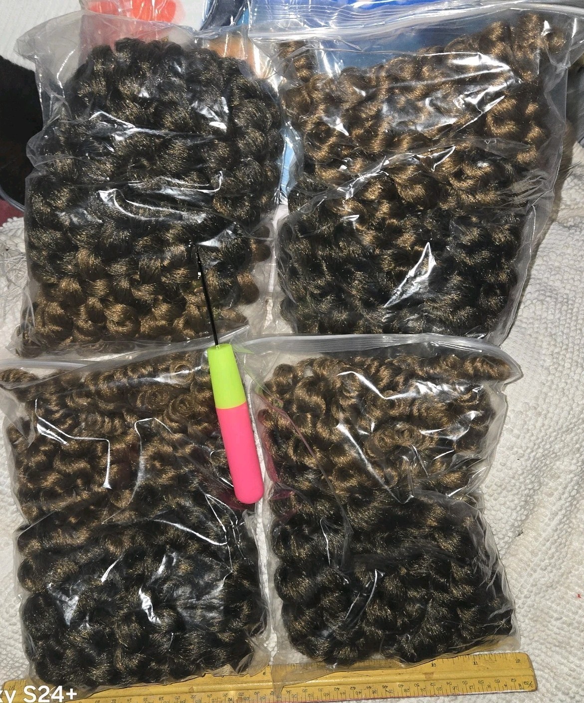5 Pack 12” LUOYUDU Brown Dark Brown Kinky Curly Crochet Hair – Sealed