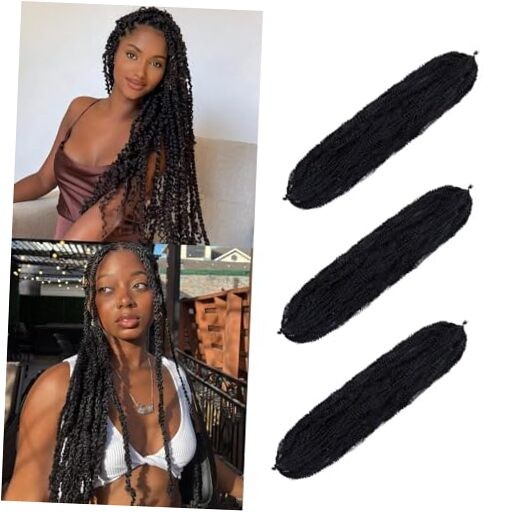 Springy Afro Twist Hair 30 Inch Pre Separated Spring 30 Inch(Pack of 3) Black