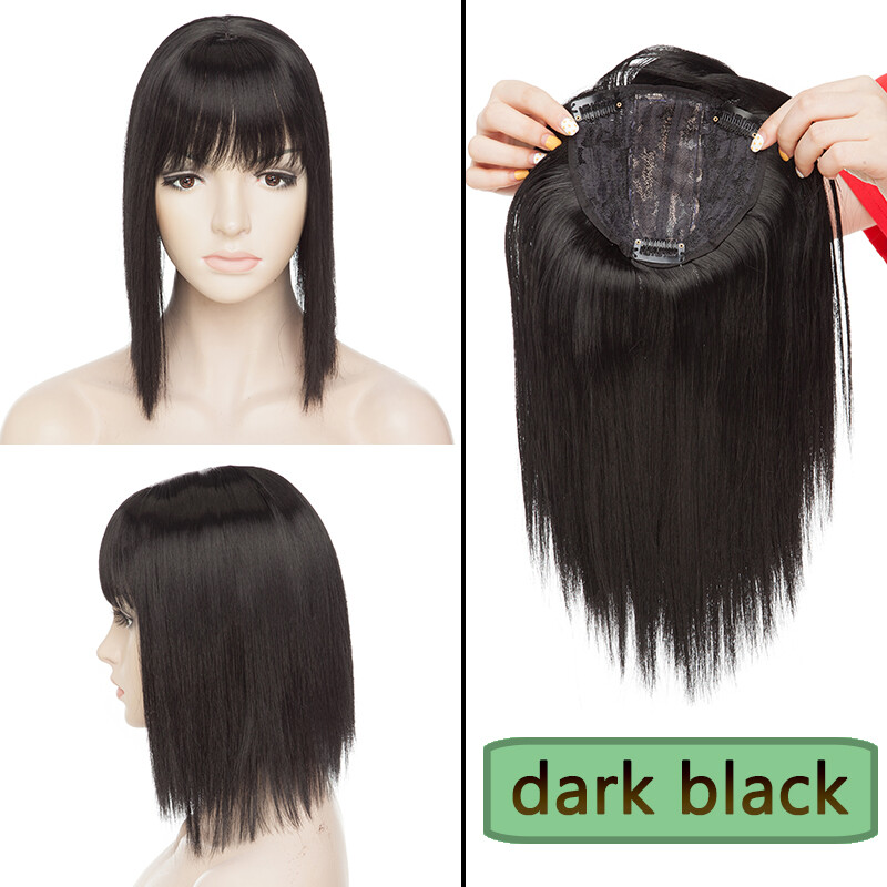 Black Brown Blonde Clip in Topper Hair Extension One Piece Thick Toupee As Human