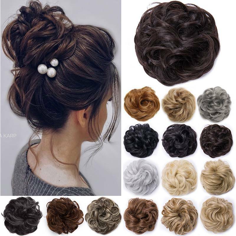 100% Real THICK Rose Messy Bun Elastic Band Hair Extensions As Human Hairpiece