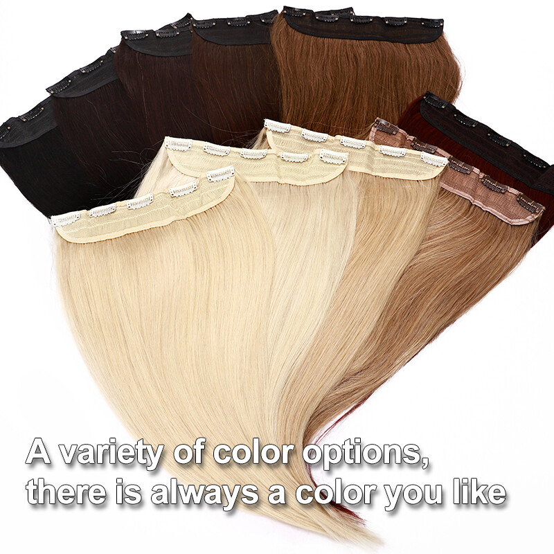 One Piece Clip-in on Long Wavy Real Remy Human Hair Extensions 3/4 Full Head US