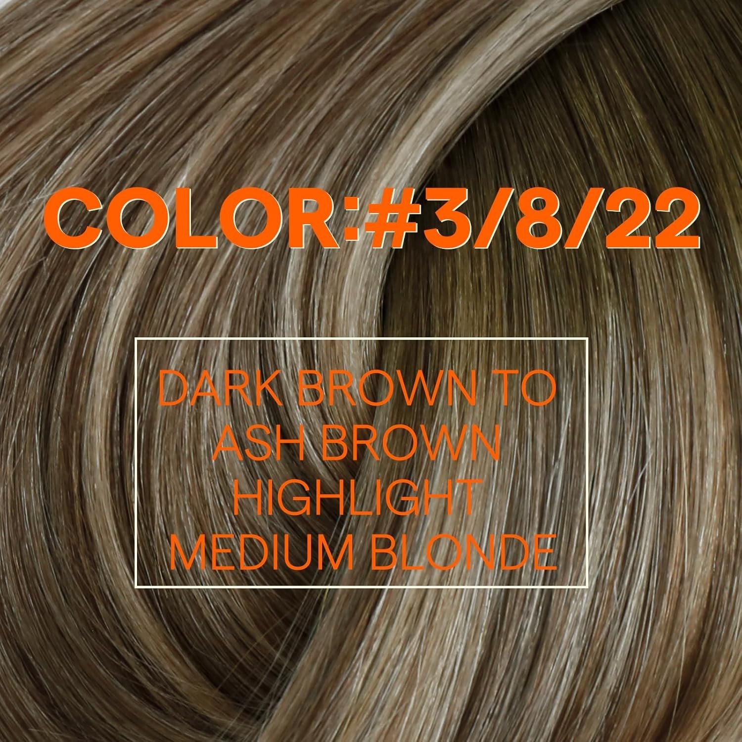 Full Shine Weft Human Hair Extensions Balayage #3/8/22 18in 105g Sew In