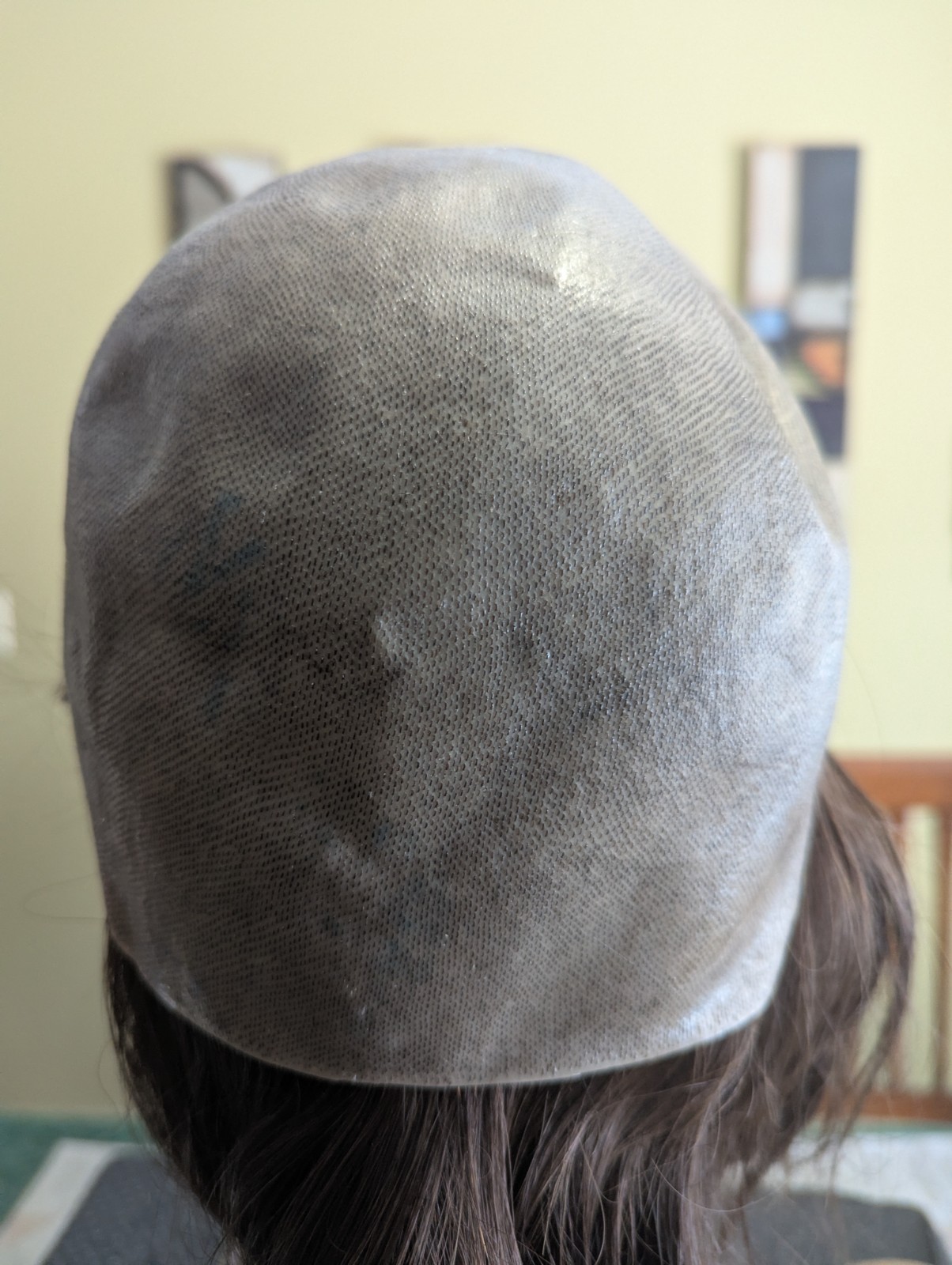 New Custom Made Full Virgin Hair Medical Wig 180% Density Chestnut Brown W/Grey