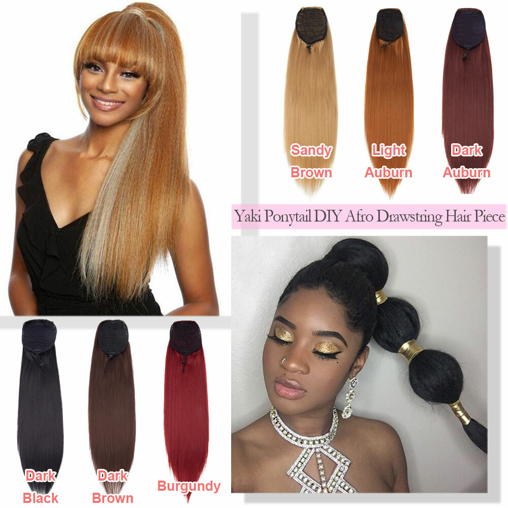 Drawstring Ponytail Long Corn Wave Bun Style Clip In Pony Tail Hair Extensions H
