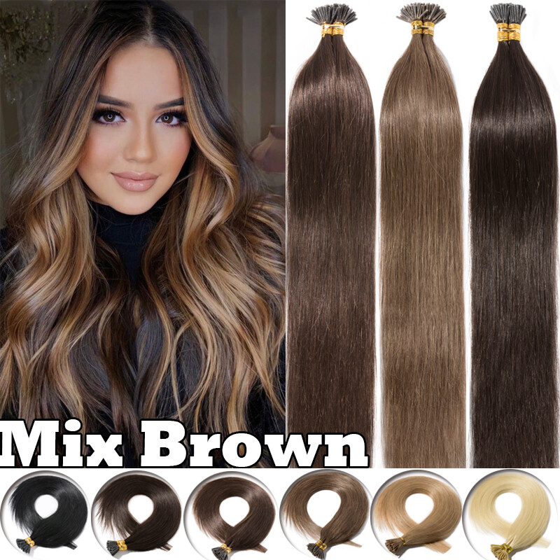 Russian HAIR I Tip Stick Pre Bonded Remy Human Hair Extensions 1g/s Micro Beads