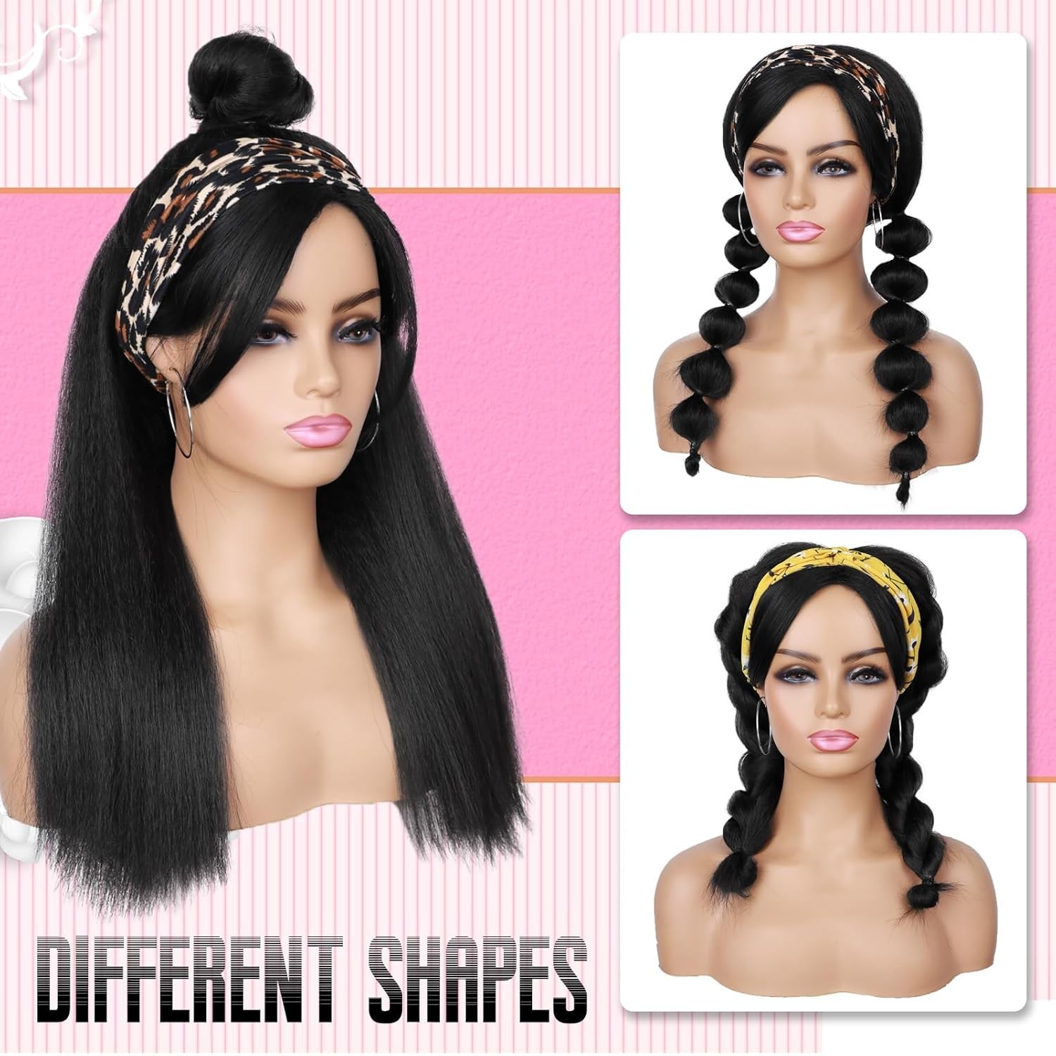 Glueless Yaki Straight Half Wig with Hair Band – Versatile Styles for Daily Use