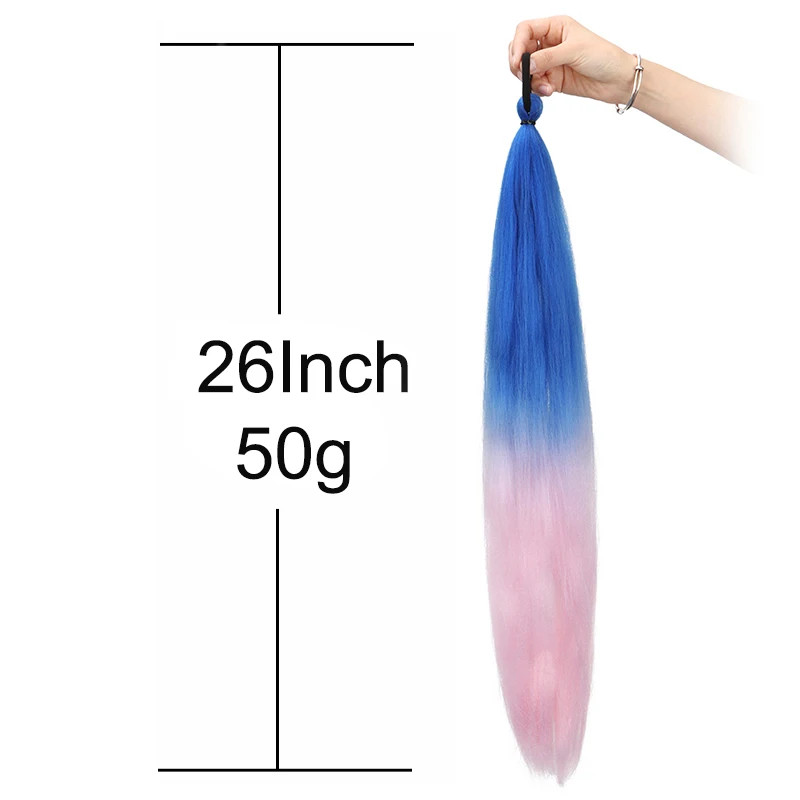 Synthetic Ombre Elastic Band Ponytail Hair Extension DIY Twist Braid for Women