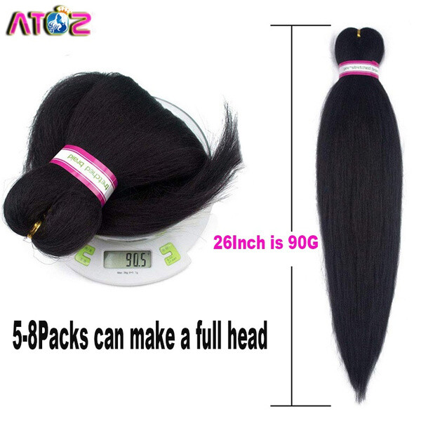 4Pcs Ombre Braiding Hair Pre Stretched 1B/30 Ombre Brown Braids Hair Extensions