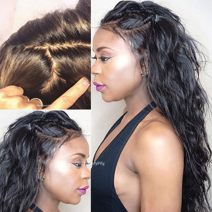 Water Wave 5×5 Silk Base Full Lace Wig Brazilian Human Hair Silk Top Full Wig