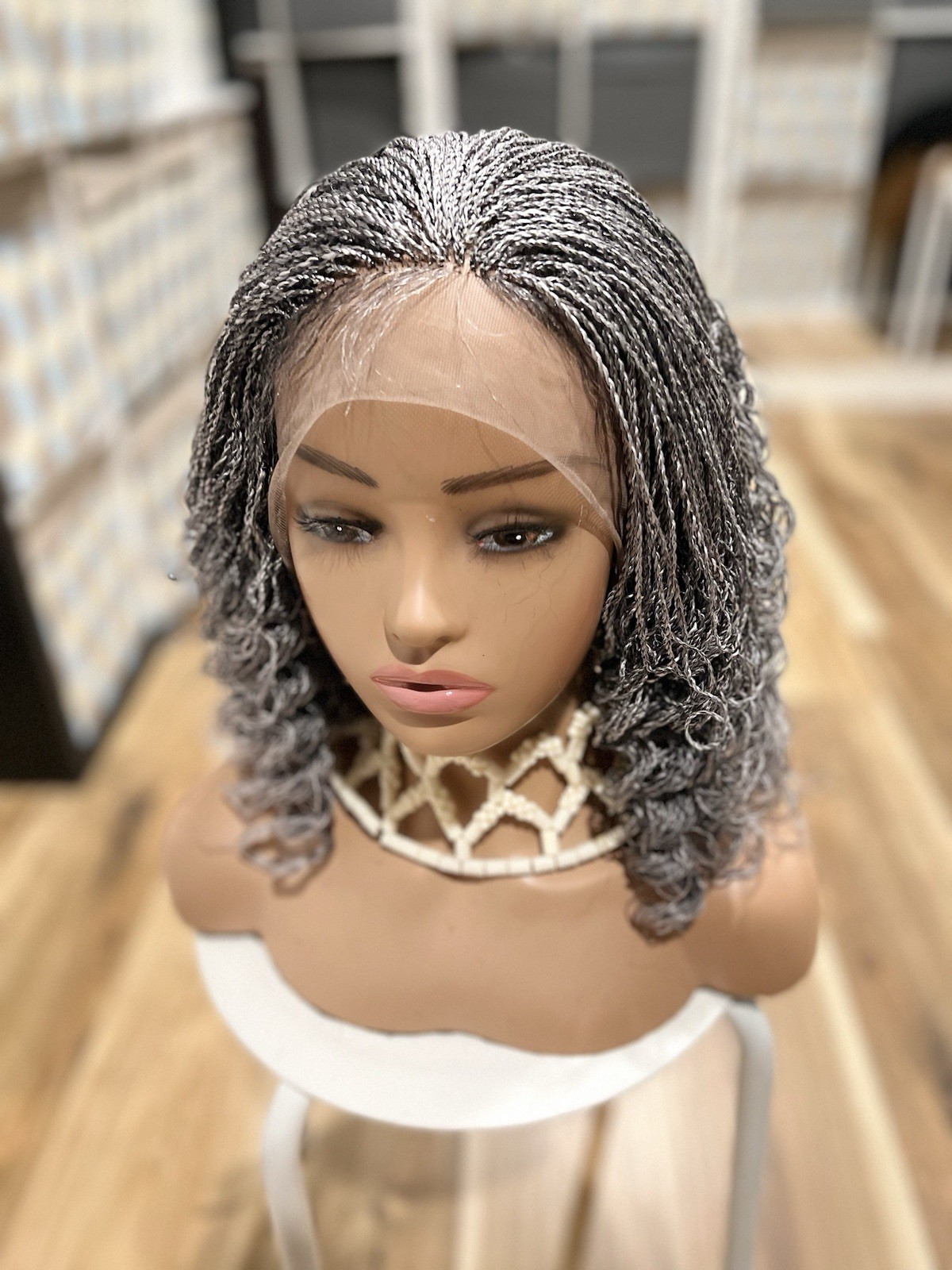 Braided wig: beautiful Handmade braided micro twist wig made on a full lace wig