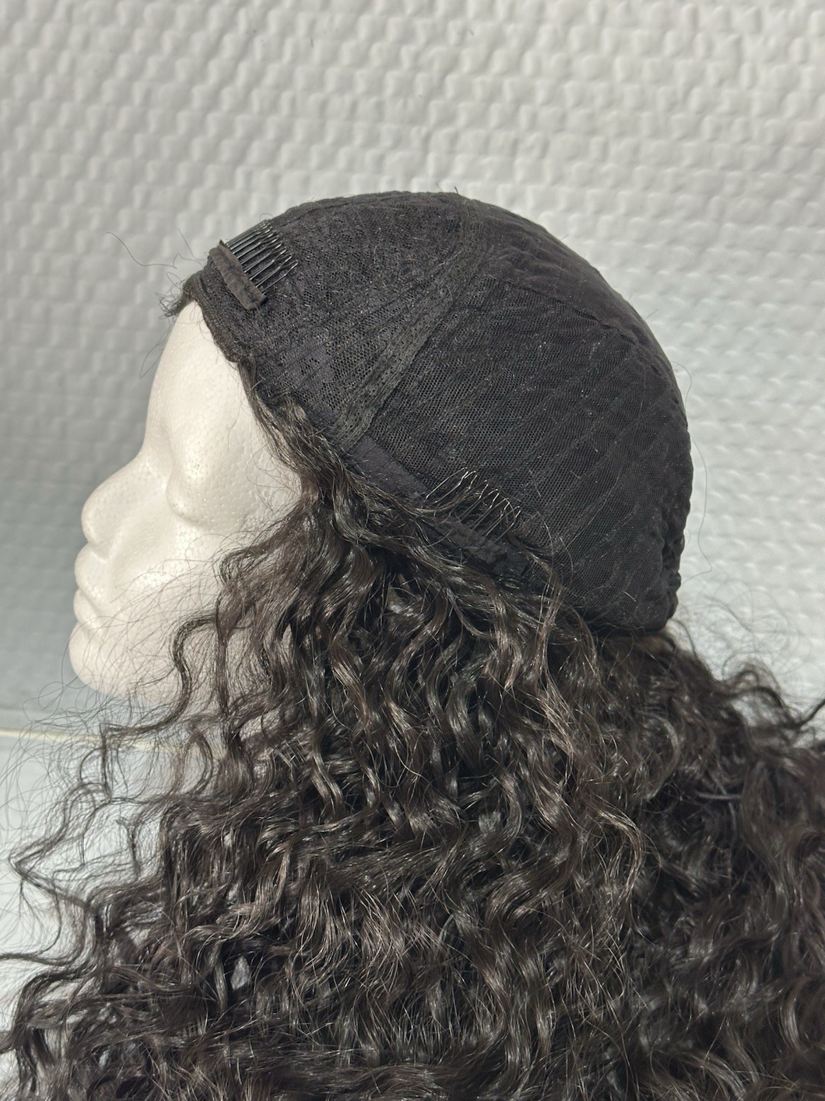 Frodio Natural Black Curly Human Hair Blend Ready To Wear Half Wig 26″