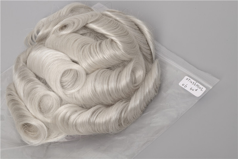 #60 Blond Toupee for Men 10x8inch Sight Wave Lace with PU Around Men’s Hairpiece