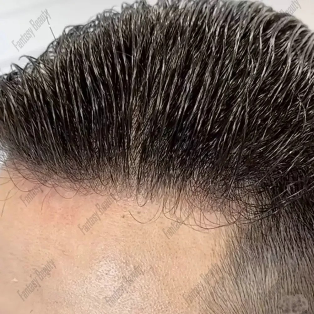 80% Density 0.02mm Ultra Thin Skin Toupee Blonde Human Hair Undetectable Skin