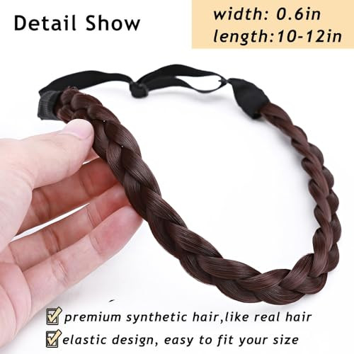 Braided Headband Plaited Hair Band Chunky Braided Headband Elastic Stretch