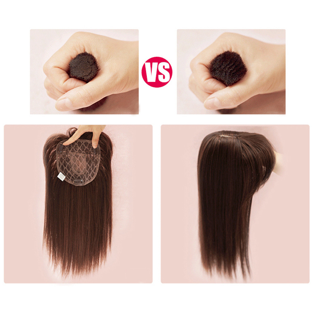 Mono Hairpiece/Toupee Replacement Women Top Synthetic Hair Topper With Bang