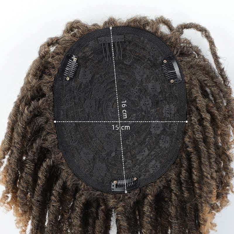12in Kinky Curly Hair Topper with Bangs Dreadlock Style Heat Friendly Cosplay