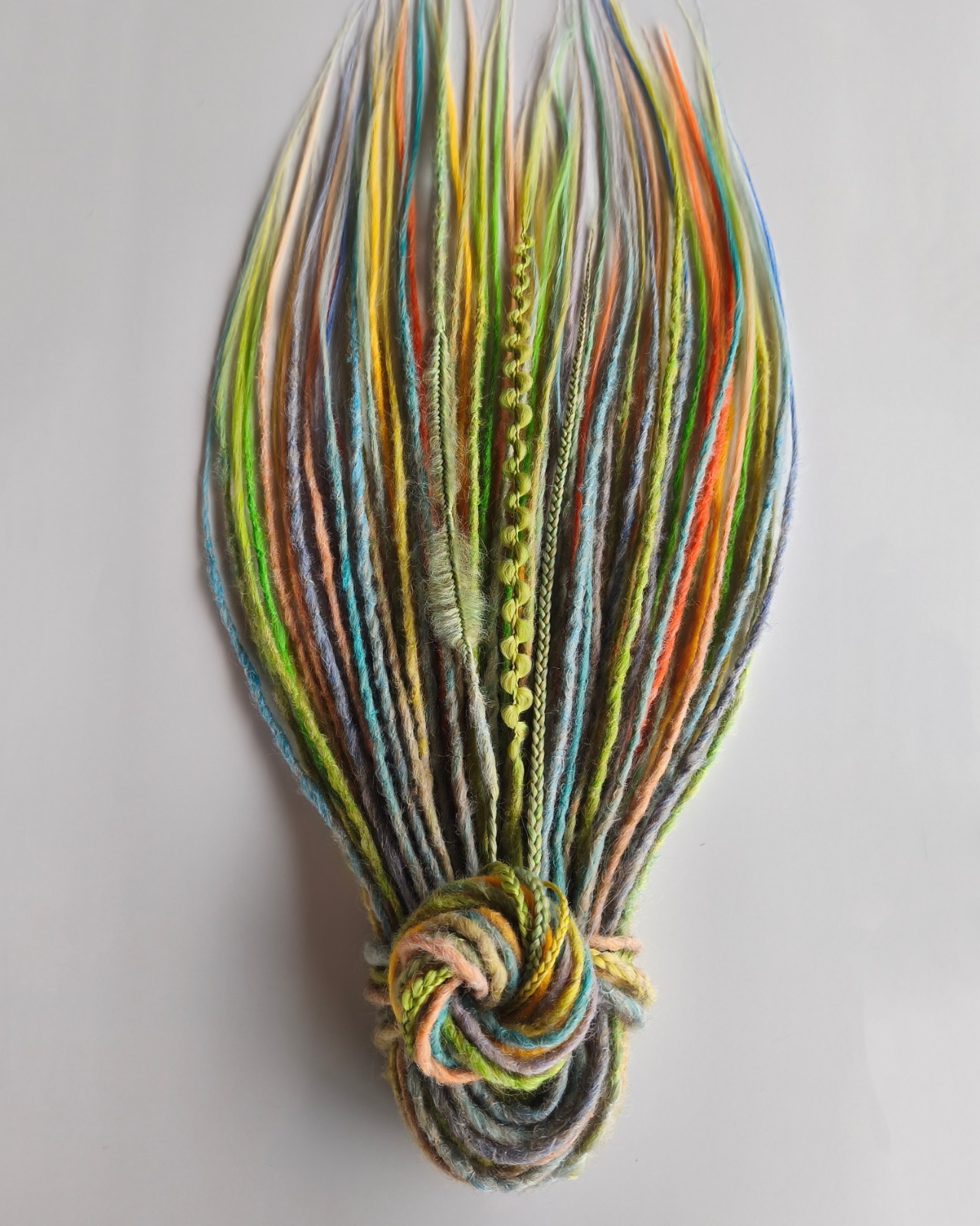 Handmade Pastel Rainbow Dreadlock Extensions 70cm 45DE, Boho Synthetic Dreads Se