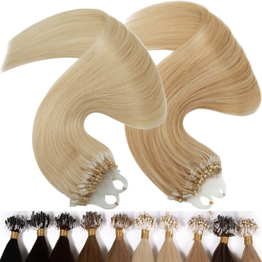 Micro Ring Loop Hair Extensions Real Human Hair Micro Beads Link Thick Remy Hair