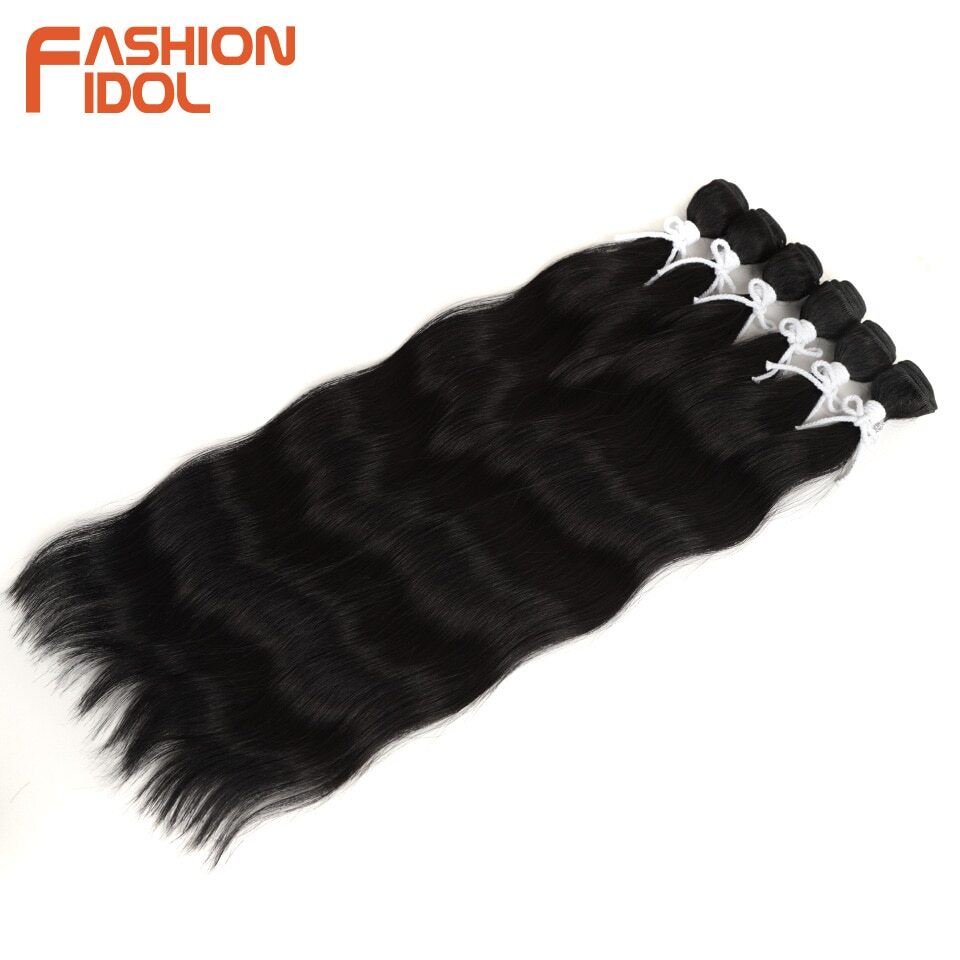 Water Wave Hair Bundles Synthetic Hair Extensions Ombre Blonde 6Pcs/Pack 20 inch