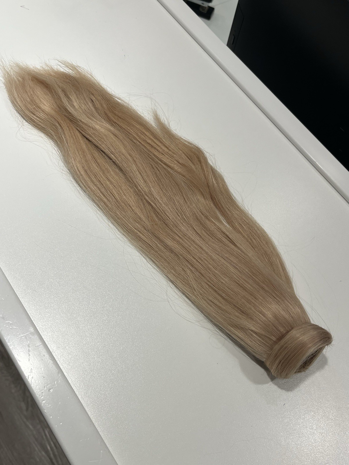 HaloCouture 16″ Ponytail Color 112 Warm Blonde With Highlights 100% Human Hair