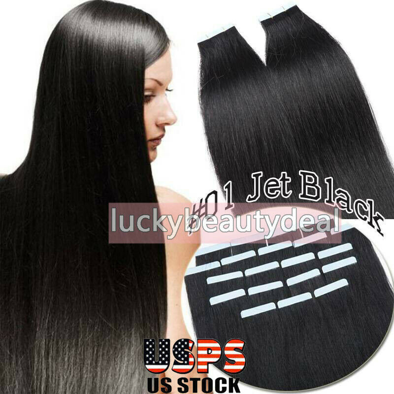 Invisible Tape in Remy Human Hair Extensions Skin Wefts Thick Hair Fashion Color
