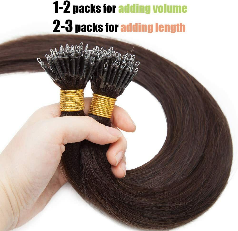 Invisible Wire Nano Tip Hair Extensions Silicone Nano Ring Beads Link Human Hair