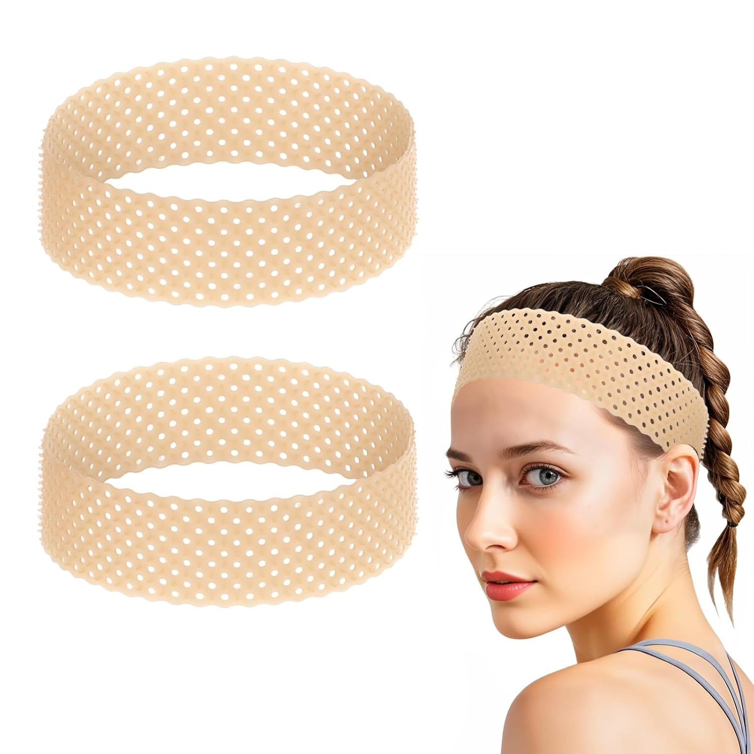 Adjustable Silicone Wig Headband Grip, 2 PCS Wig Grip Band Adjustable Elastic…