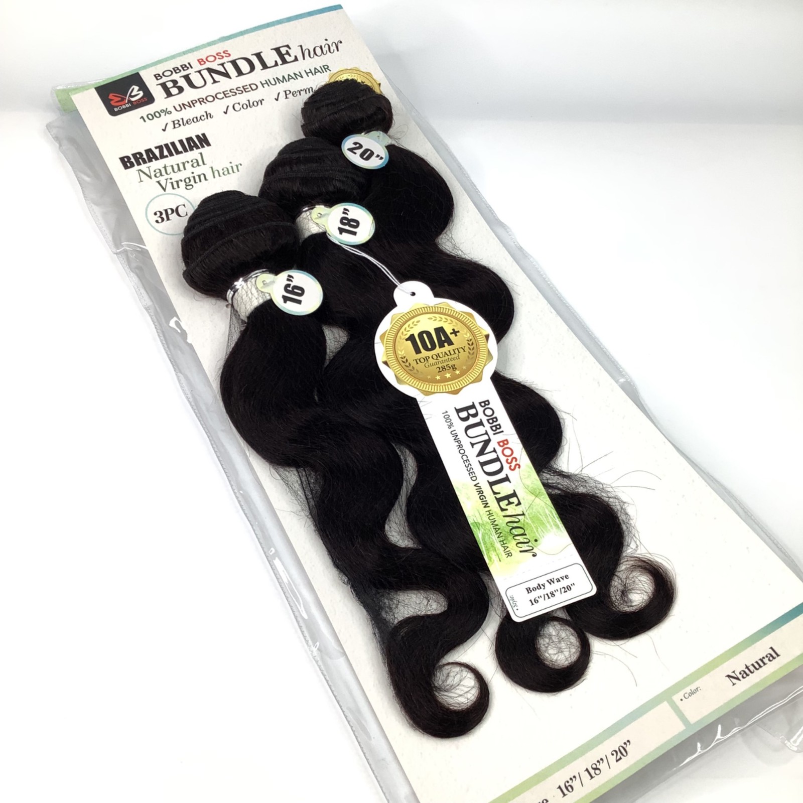 16″/18″/20″ Bobbi Boss Brazilian Natural Virgin Hair Bundle Body Wave Extensions