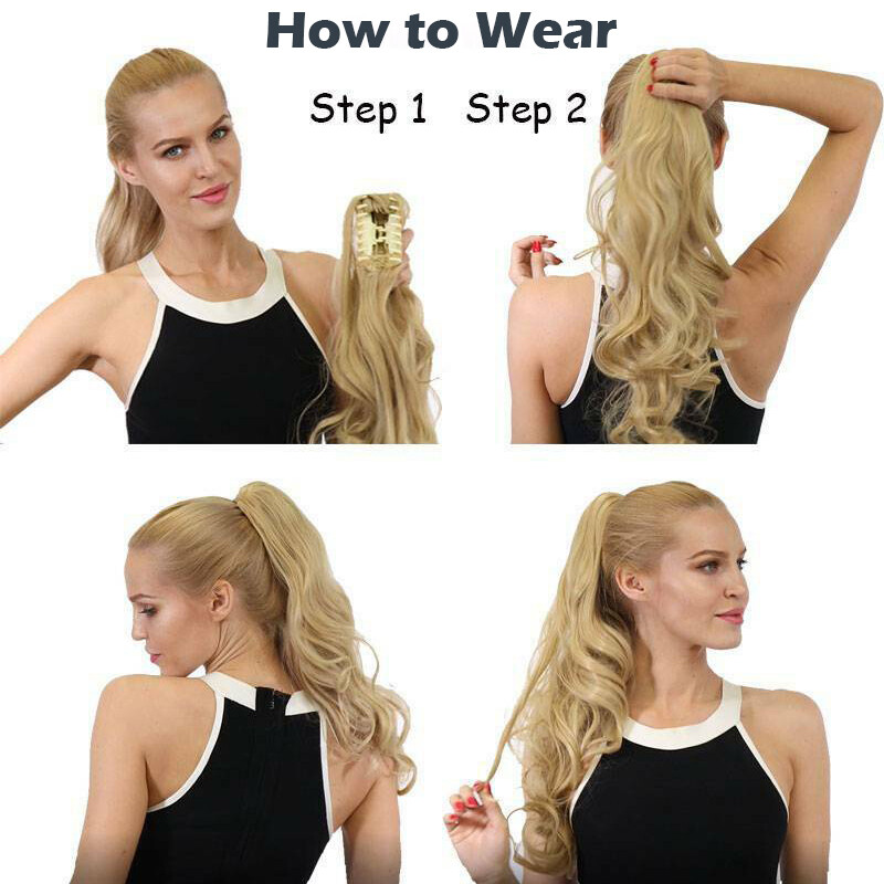 Real Thick Brown Claw Ponytail Hair Piece Clip in Hair Extensions As Human Hair