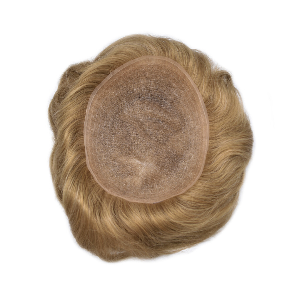 Full French Lace Mens Toupee Hair Piece Replacement System for Mens Wig Natural