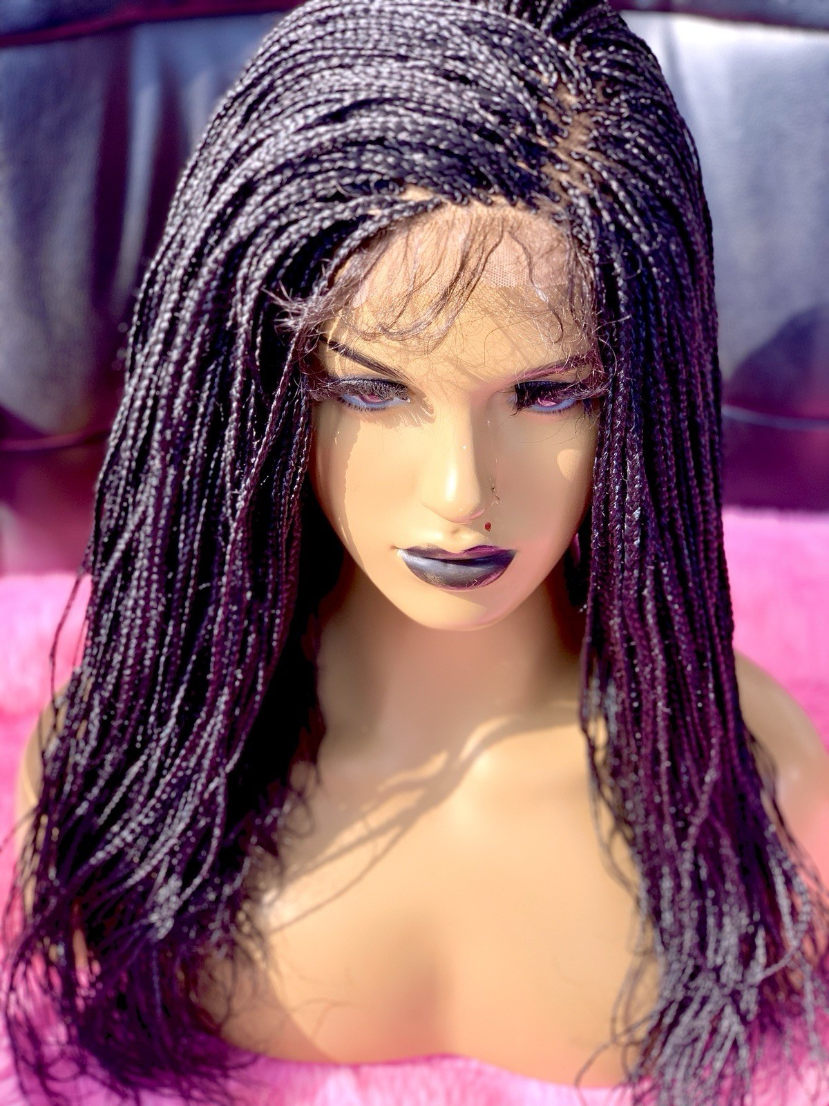 Ready to ship braided wigs for black womens, free parting, short hair wigs gifts