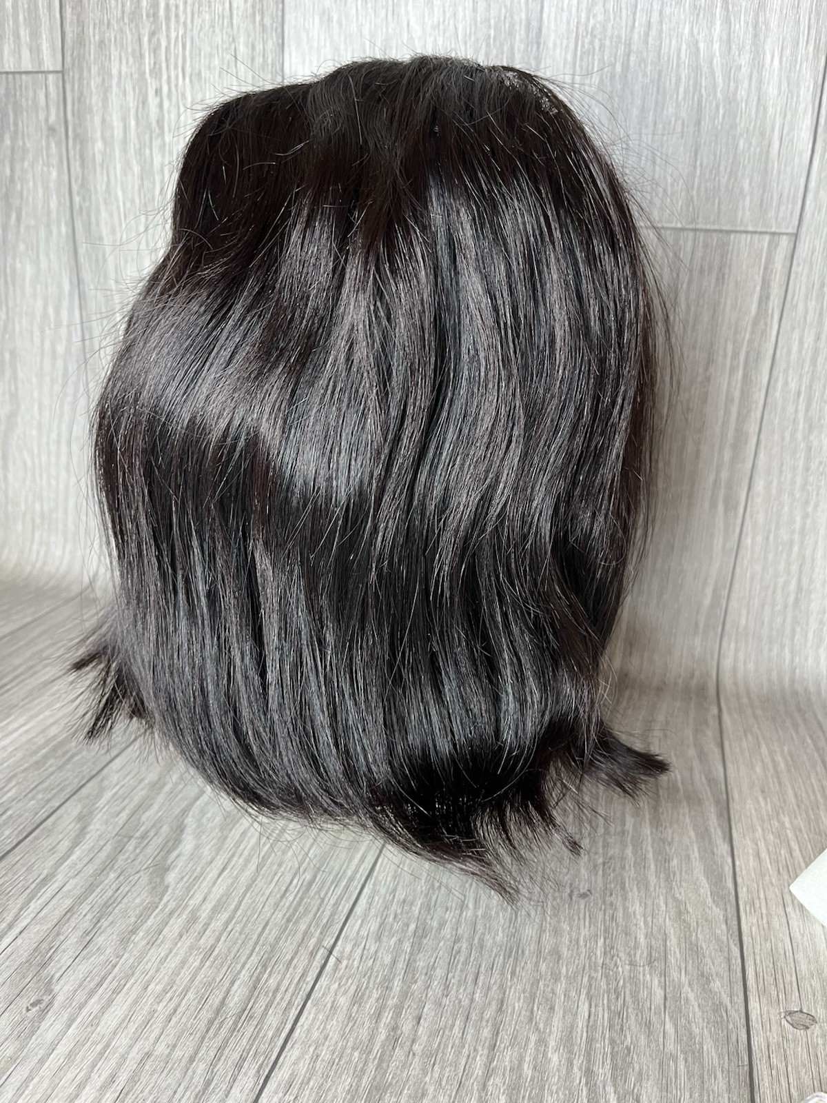 Luxurious Straight Human Hair wig 12 inches Black 1B With Lace & Baby Hairs A9