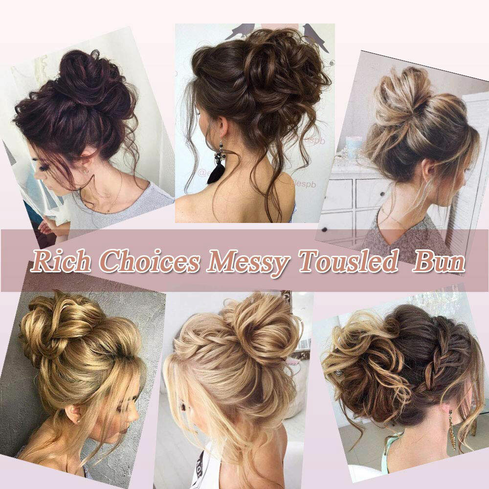 X-Large Messy Bun Scrunchie Hair Piece Updo Cover Hair Extensions Curly Thick US