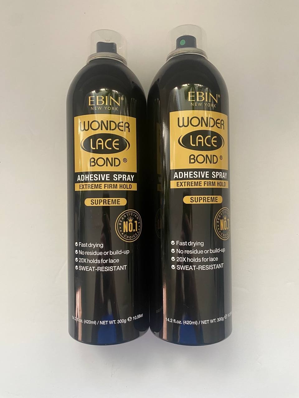 (2) Ebin Wonder Lace Bond Wig Adhesive Spray Extreme Firm Hold 420 Ml