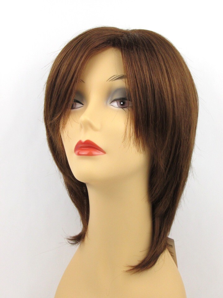 SHORT MID-LENGTH STRAIGHT HAIR FACE-FRAMING LAYERED SHAG BOB WOMENS WIG ELLEN