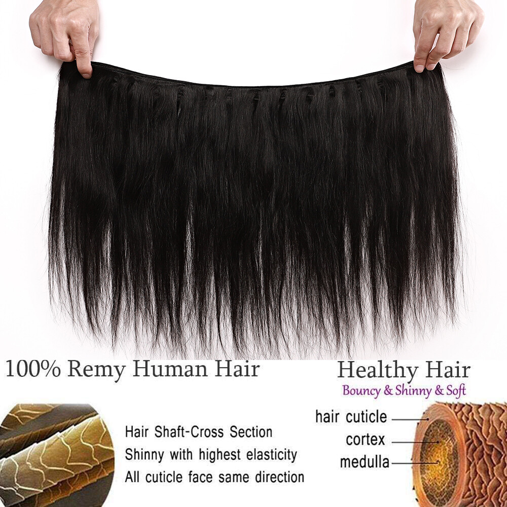 Unprocessed Brazilian Remy Human Hair Extensions 300g THICK 3Bundles Weaves Weft