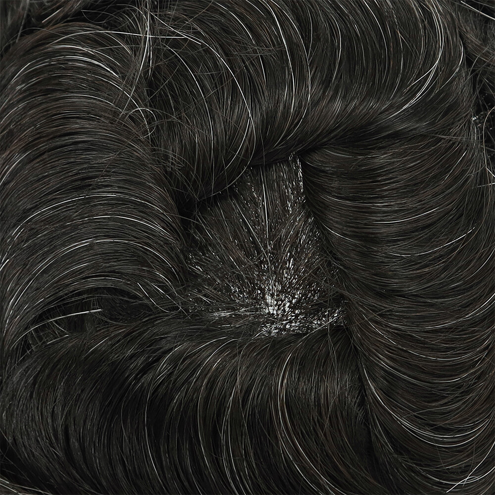 Mens Toupee Human Hair Systems Fine Mono Colored Hair Pieces 8X10 #1B US Seller