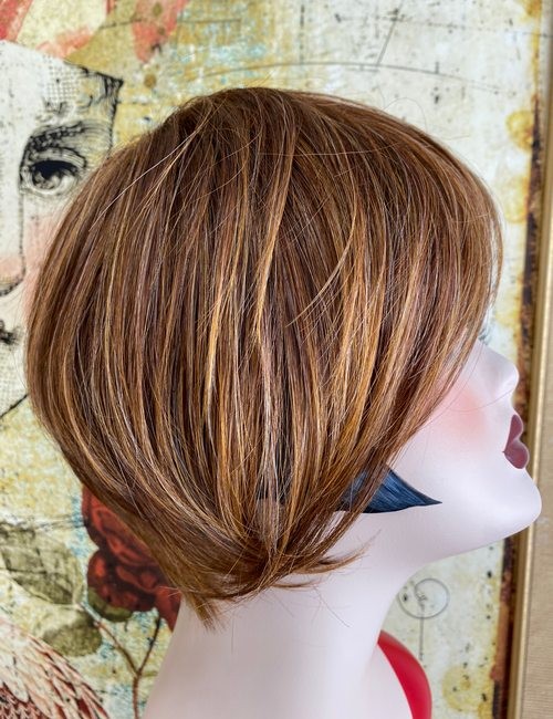 Hairdo Angled Short Cut Cap Wig New Asymmetric New Glazed Cinnamon HairUWear